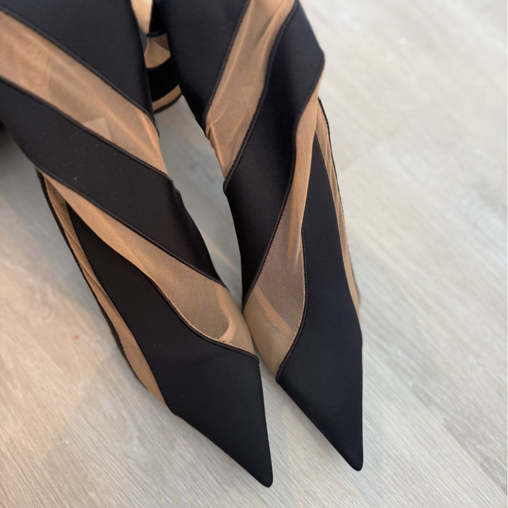 New JIMMY CHOO x Mugler over-the-knee sock boots 37.5 - Picture 8 of 16